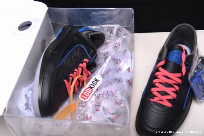 Official Maikesneakers Jordan 2 Low Blue Off-White Retro SP Black DJ4375-004 0802